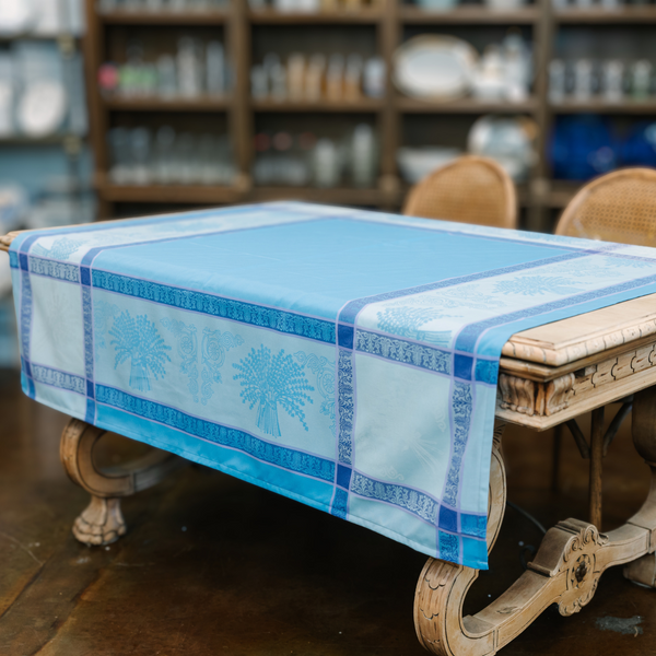 Bellápierre Sud Etoffe | Lavande Riviera Blue French Jacquard Tablecloth