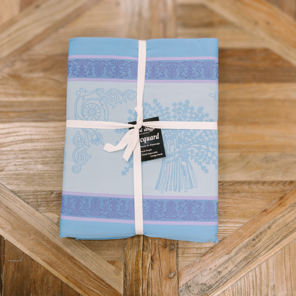 bellápierre Sud Etoffe | Lavande Riviera Blue French Jacquard Tablecloth