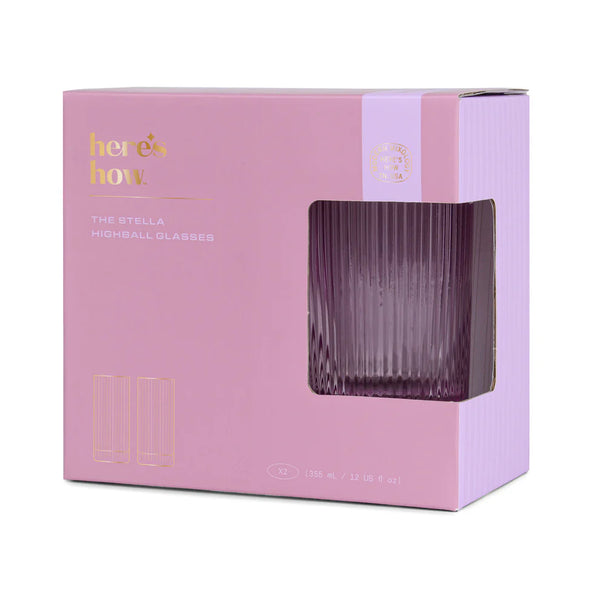 Bellápierre THE STELLA HIGHBALL GLASS - SET OF 2 LILAC