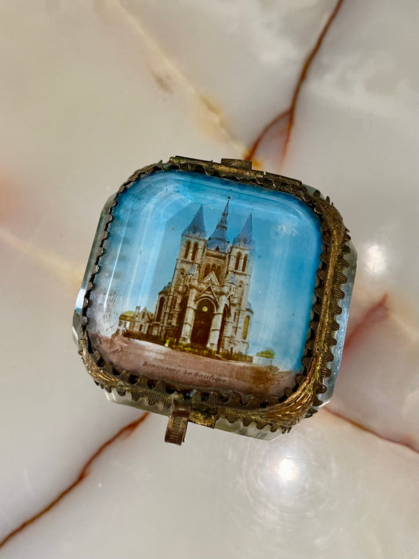 Bellápierre Vintage French Gilt Glass Jewelry Box – Bordeaux Souvenir
