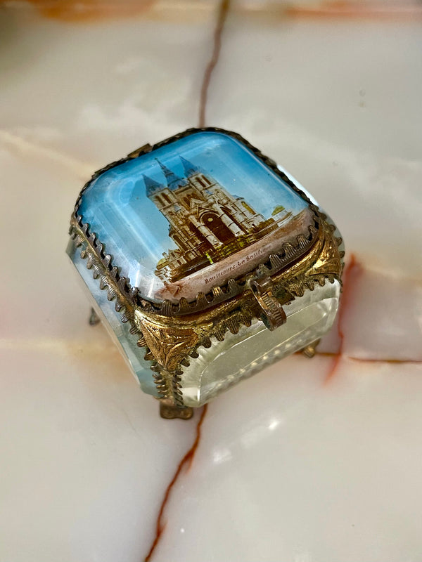 bellápierre Vintage French Gilt Glass Jewelry Box – Bordeaux Souvenir