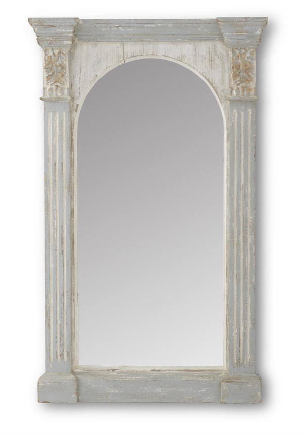bellápierre Weathered Blue White & Gold Column Arched Mirror