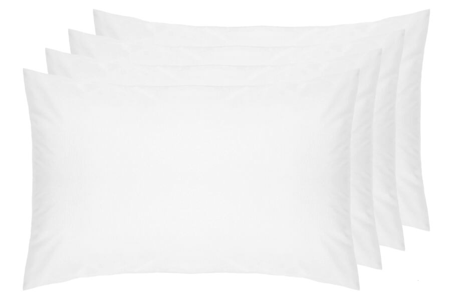 Belledorm 4 Pack 100% Cotton 200 Count Housewife Pillowcases (Percale)