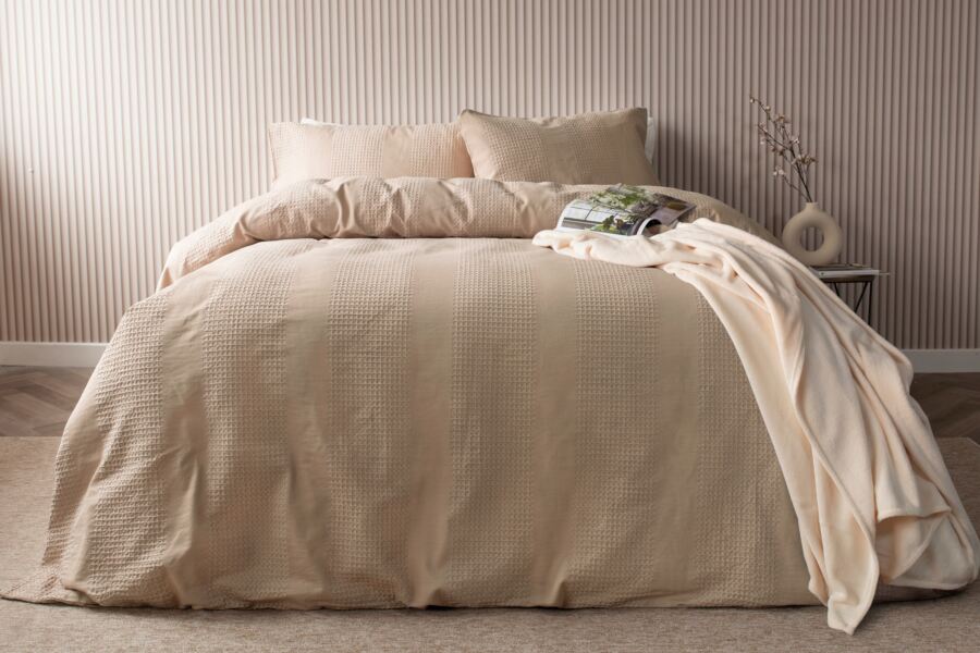 belledorm Waffle Stripe Duvet Cover Set