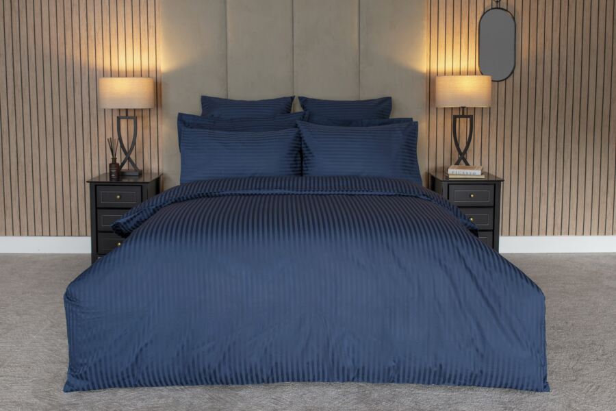 Belledorm Hotel Suite 540 Count Satin Stripe Duvet Cover Set