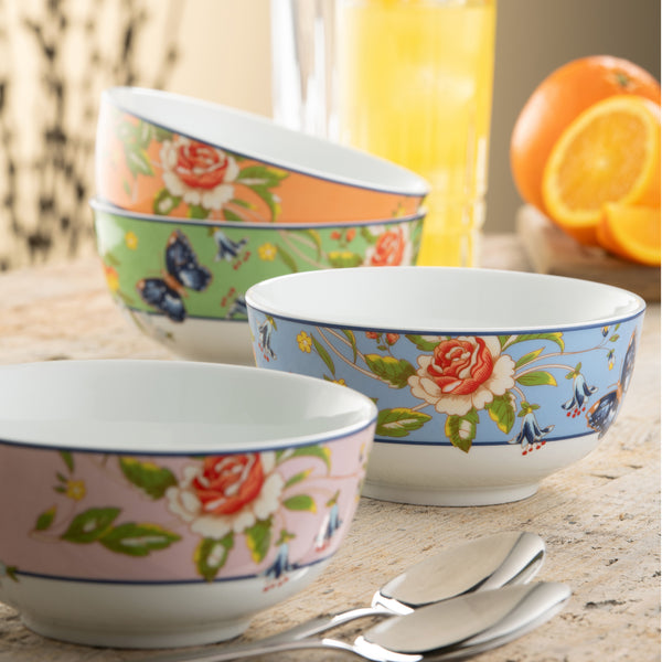 Belleek Aynsley Cottage Garden Cereal Bowls Set Of 4