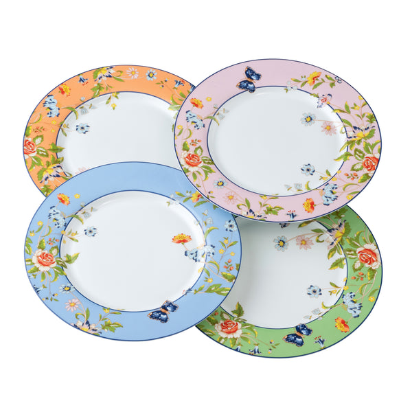 belleek Aynsley Cottage Garden Dinner Plates Set of 4