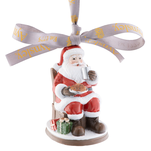 belleek Aynsley Snowman Santa Cookies & Milk Hanging Ornament