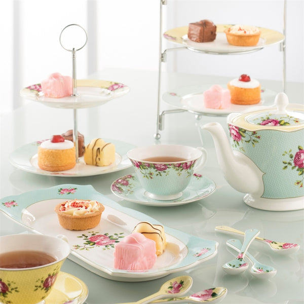 Belleek Aynsley Archive Rose Footed Mug Set