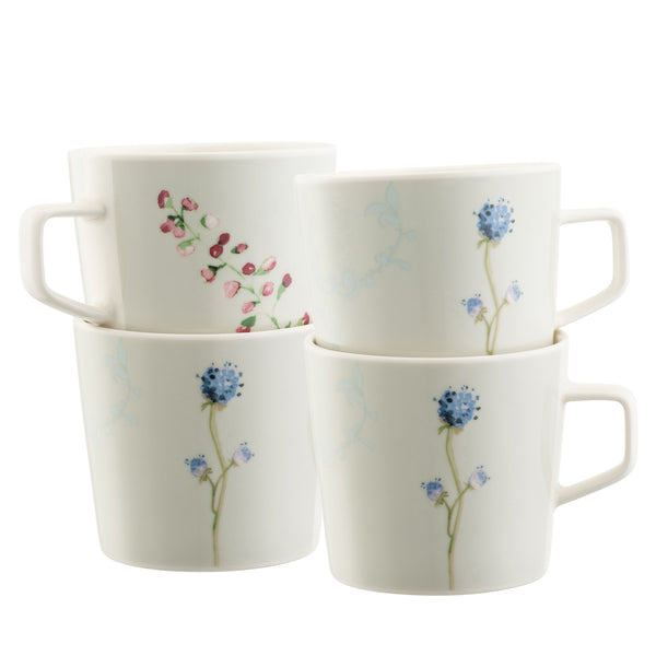 belleek Aynsley Camille Pale Jade Set of 4 Mugs