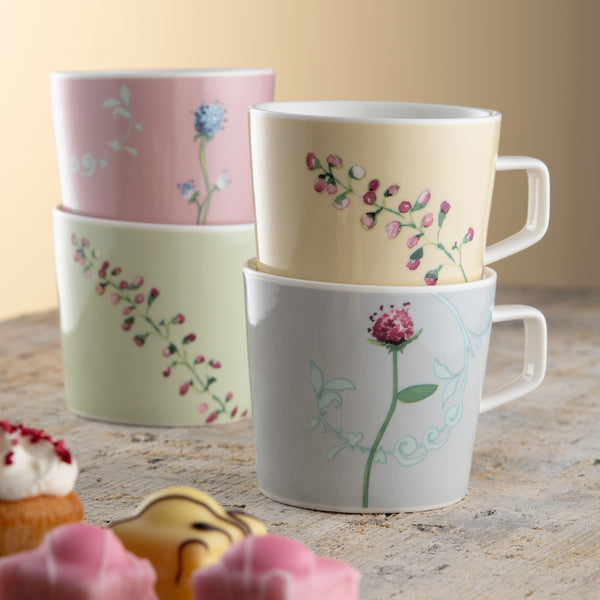 Belleek Aynsley Camille Pastle Set Of 4 Mugs