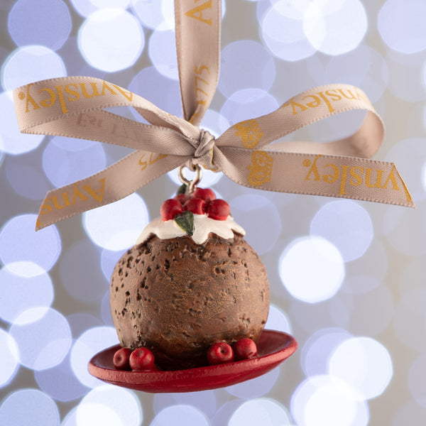 Belleek Aynsley Christmas Pudding Hanging Ornament