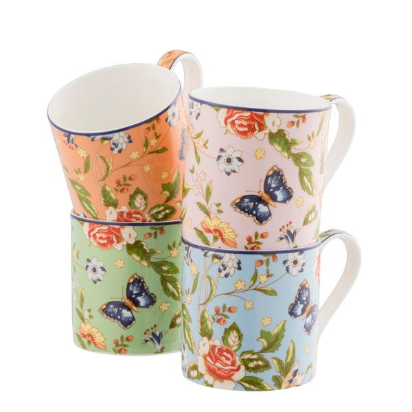 belleek Aynsley Cottage Garden Windsor Mugs Set