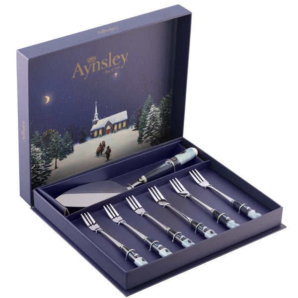 belleek Aynsley Silent Night Pastry Set