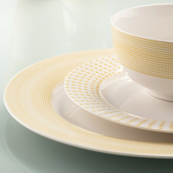 Belleek Aynsley Spots & Dots 12 Piece Set Mustard