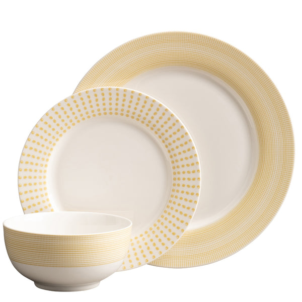 belleek Aynsley Spots & Dots 12 Piece Set Mustard