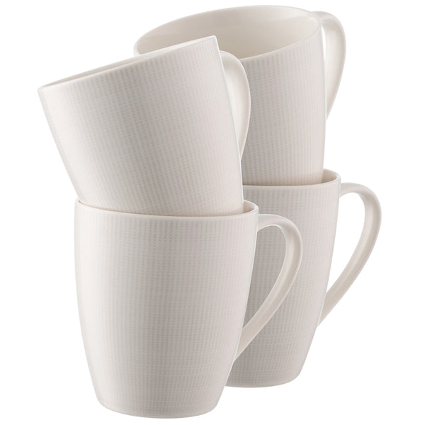 belleek Aynsley Spots & Dots Mugs Set of 4 Warm Grey