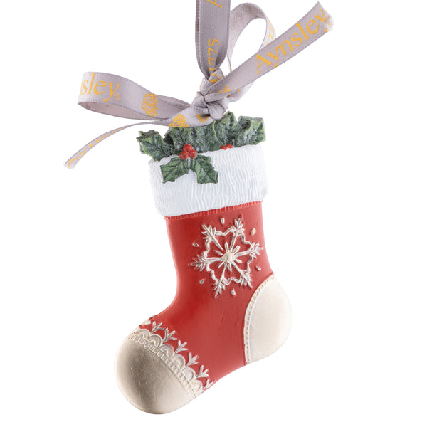 belleek Aynsley Stocking Hanging Ornament