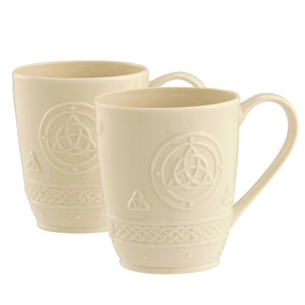 belleek Belleek Classic Celtic 10oz Mugs Pair