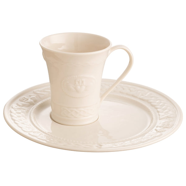 belleek Belleek Classic Claddagh Mug & Tray Set