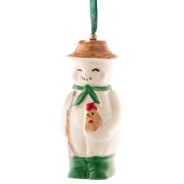 belleek Belleek Classic Farmer Snowman Ornament