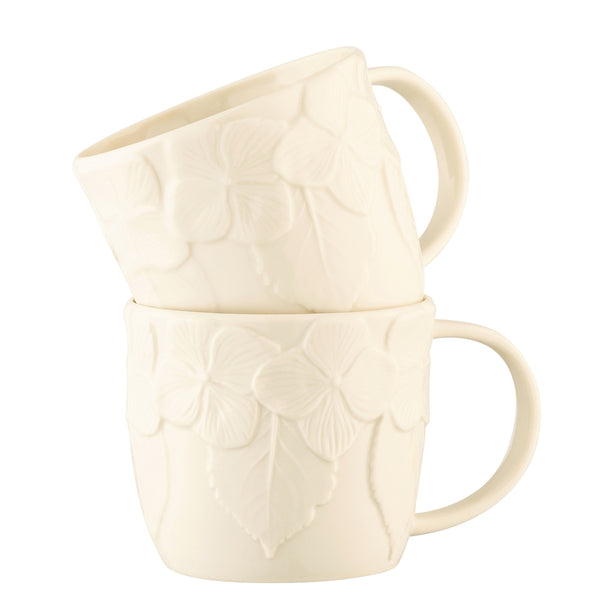 belleek Belleek Classic Hydrangea Set of Two Mugs