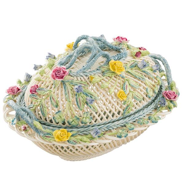 belleek Belleek Classic Oval Covered Basket S/S