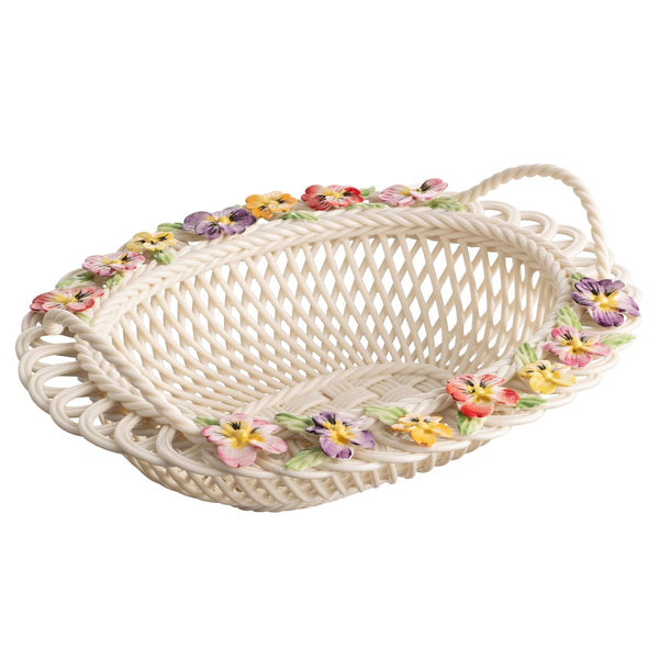 belleek Belleek Classic Pansy Oval Basket