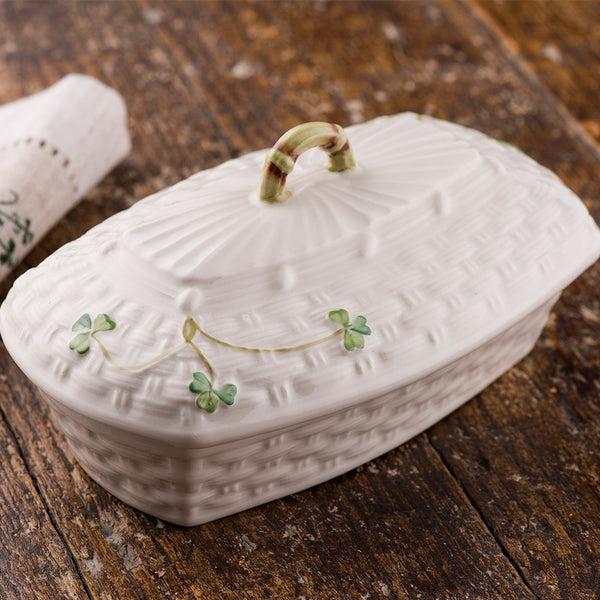 Belleek Belleek Classic Shamrock Butter Dish