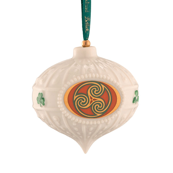 belleek Belleek Classic Triskelion Celtic Bauble