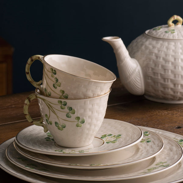 Belleek Belleek Classic 1880 - Gold Shamrock Cup And Saucer