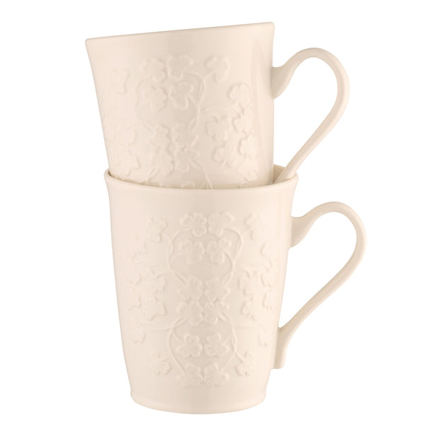 belleek Belleek Classic Field of Shamrock Mugs Set of 2