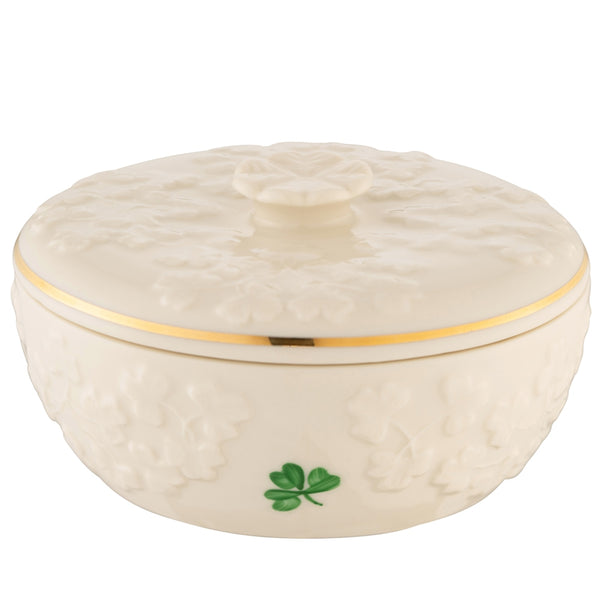 belleek Belleek Classic Field of Shamrocks Trinket Box