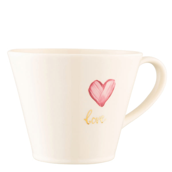 belleek Belleek Classic Flared Mug Hand Painted - Love