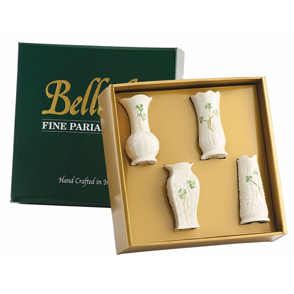 belleek Belleek Classic Mini Shamrock Vase Set of 4