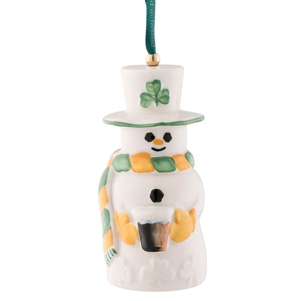 belleek Belleek Classic Paddy Snowman Bell Ornament