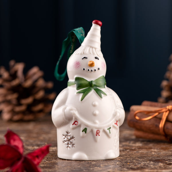 Belleek Belleek Classic Party Snowman Hanging Ornament