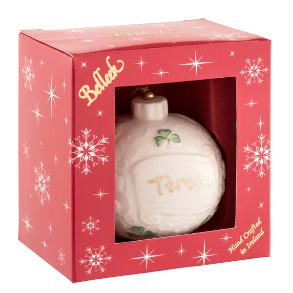 Belleek Belleek Classic Personalised Christmas Bauble
