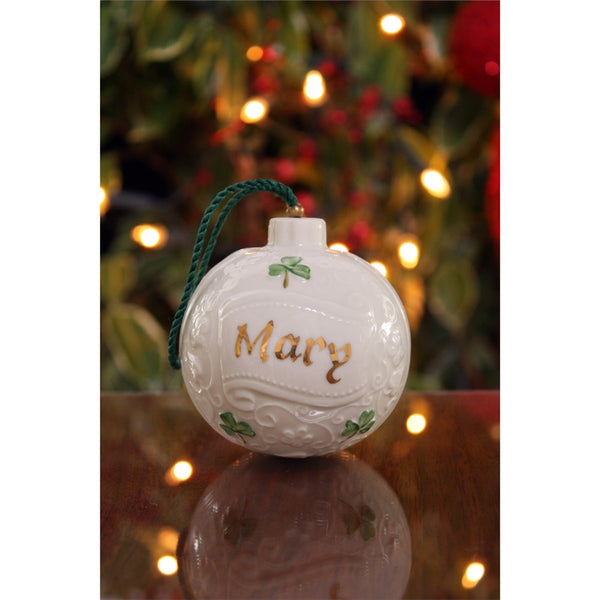 Belleek Belleek Classic Personalised Christmas Bauble