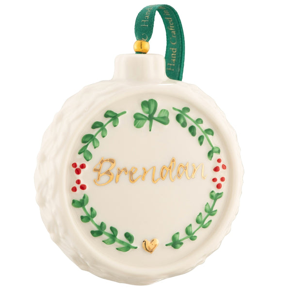 Belleek Belleek Classic Personalised Christmas Wreath Ornament