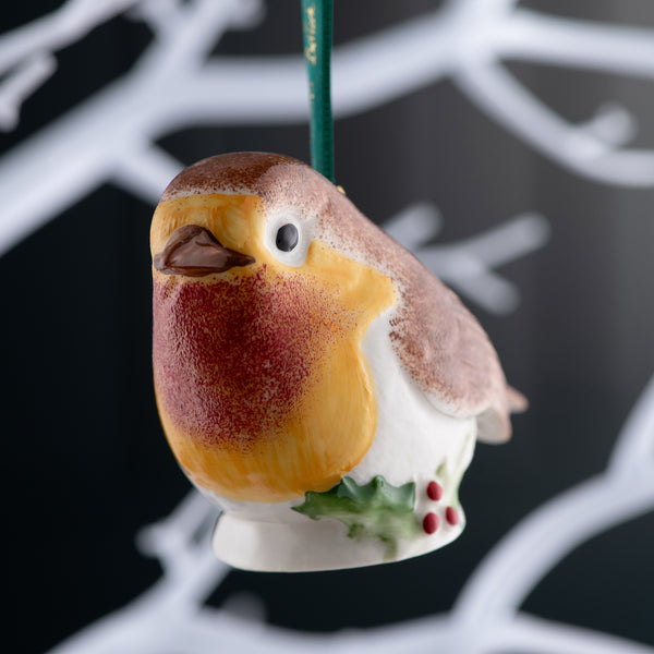 Belleek Belleek Classic Robin With Holly Hanging Ornament