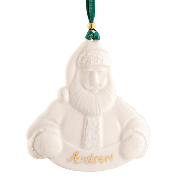 Belleek Belleek Classic Santa Claus Merry Christmas Ornament