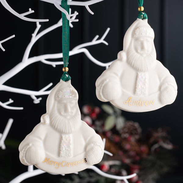 Belleek Belleek Classic Santa Claus Merry Christmas Ornament