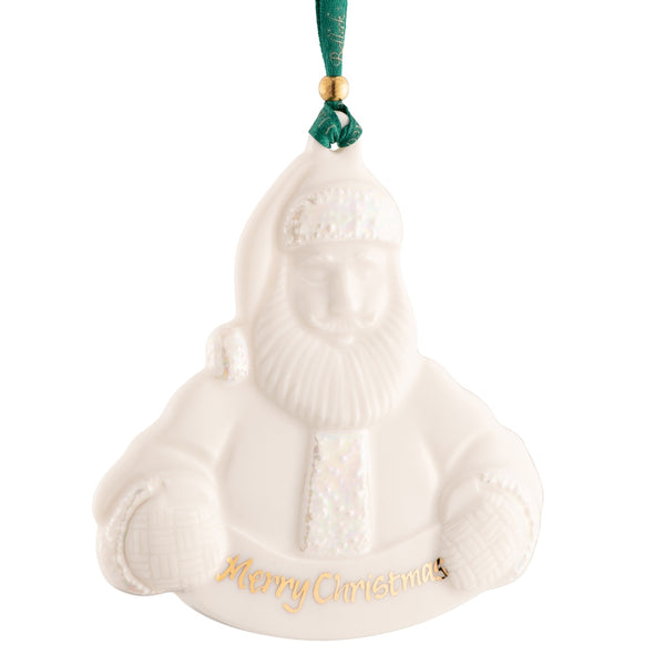 belleek Belleek Classic Santa Claus Merry Christmas Ornament