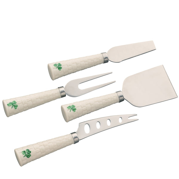 belleek Belleek Classic Shamrock Cheese Knife Set of 4