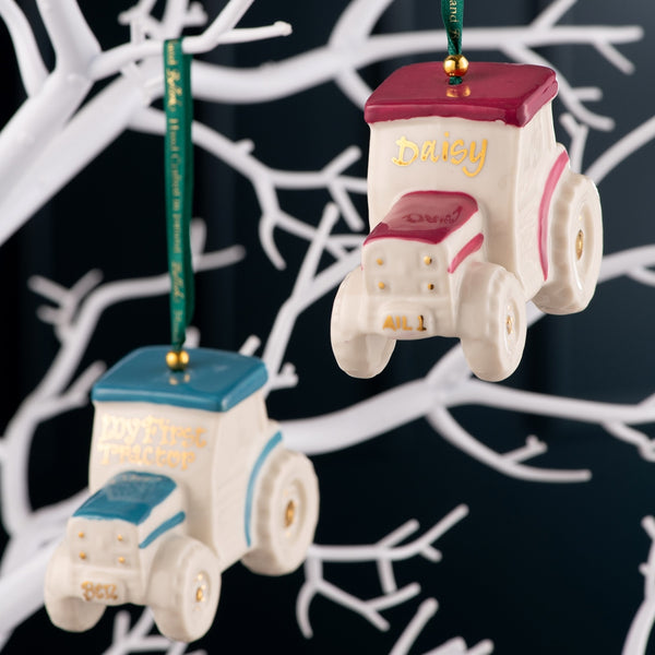 Belleek Belleek Classic Tractor Ornament - Light Blue