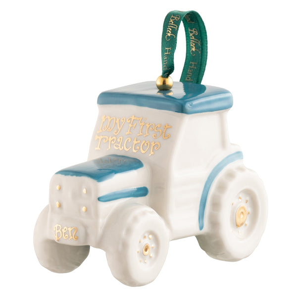 belleek Belleek Classic Tractor Ornament - Light Blue