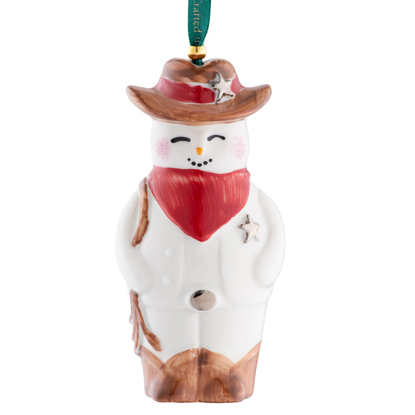 belleek Belleek Classic Wild West Snowman Hanging Ornament