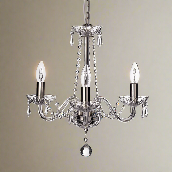 Belleek Galway Crystal Cashel 3 Arm Chandelier