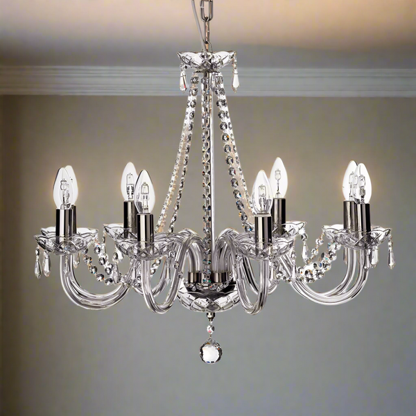 Belleek Galway Crystal Cashel 8 Arm Chandelier